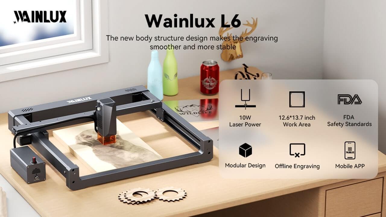 WAINLUX L6 Laser Engraver Cutter with Air Assist Kits