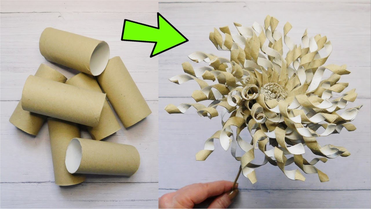 Spiral Viral 👍 Crazy Paper Flower Tutorial Step by Step / Easy Toilet Paper Rolls Decoration DIY