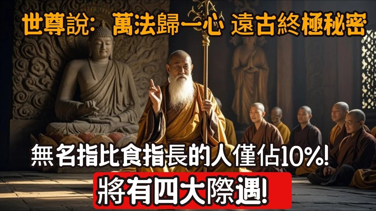 無名指比食指長的人僅佔10%！世尊說：萬法歸一心，遠古終極秘密，將有四大際遇！佛教#信仰#修行｜人生 ｜金剛經｜阿彌陀佛#佛家 #大悲咒#修行 #教育#大悲咒#禪悟人生 #智慧#哲學#因果#冥想#达摩