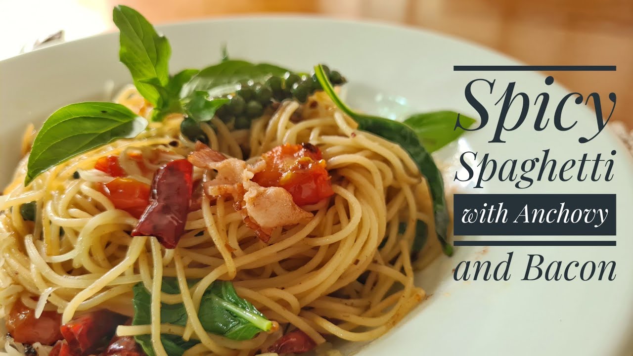 Spicy Spaghetti with Anchovy and Bacon