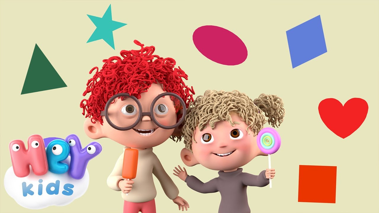 Vormen liedje 🟠 Rond, ovaal of vierkant: herken ze allemaal!◾️HeyKids - Kinderliedjes Nederlands