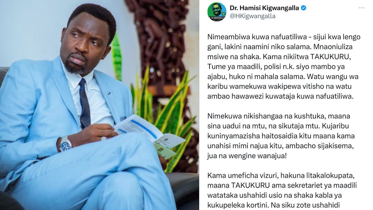 MAZITO: KIGWANGALLA ADAI ANAFUATILIWA, NI BAADA YA KUSEMA 