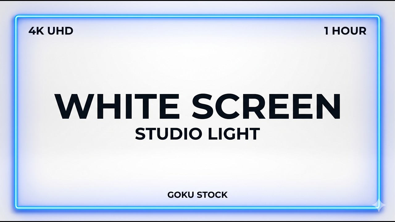 1 Hour Pure White Screen - 4K Ultra HD - Studio Lighting & Monitor Test