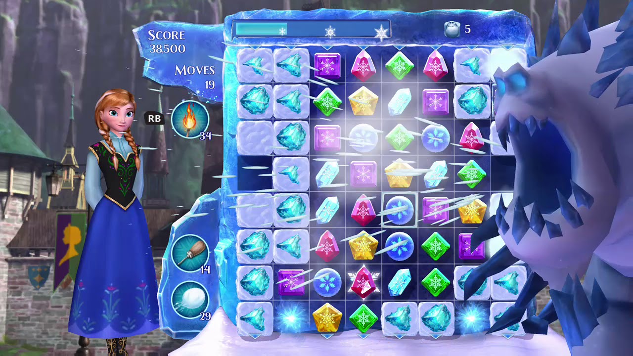 Frozen Free Fall: Snowball Fight Level 280 Walkthrough, , No Power Ups