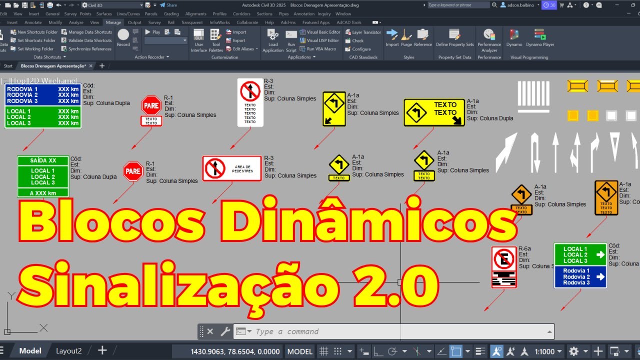 PACOTE BLOCOS DINÂMICOS SINALIZAÇÃO 2.0 CONFORME MANUAL CONTRAN
