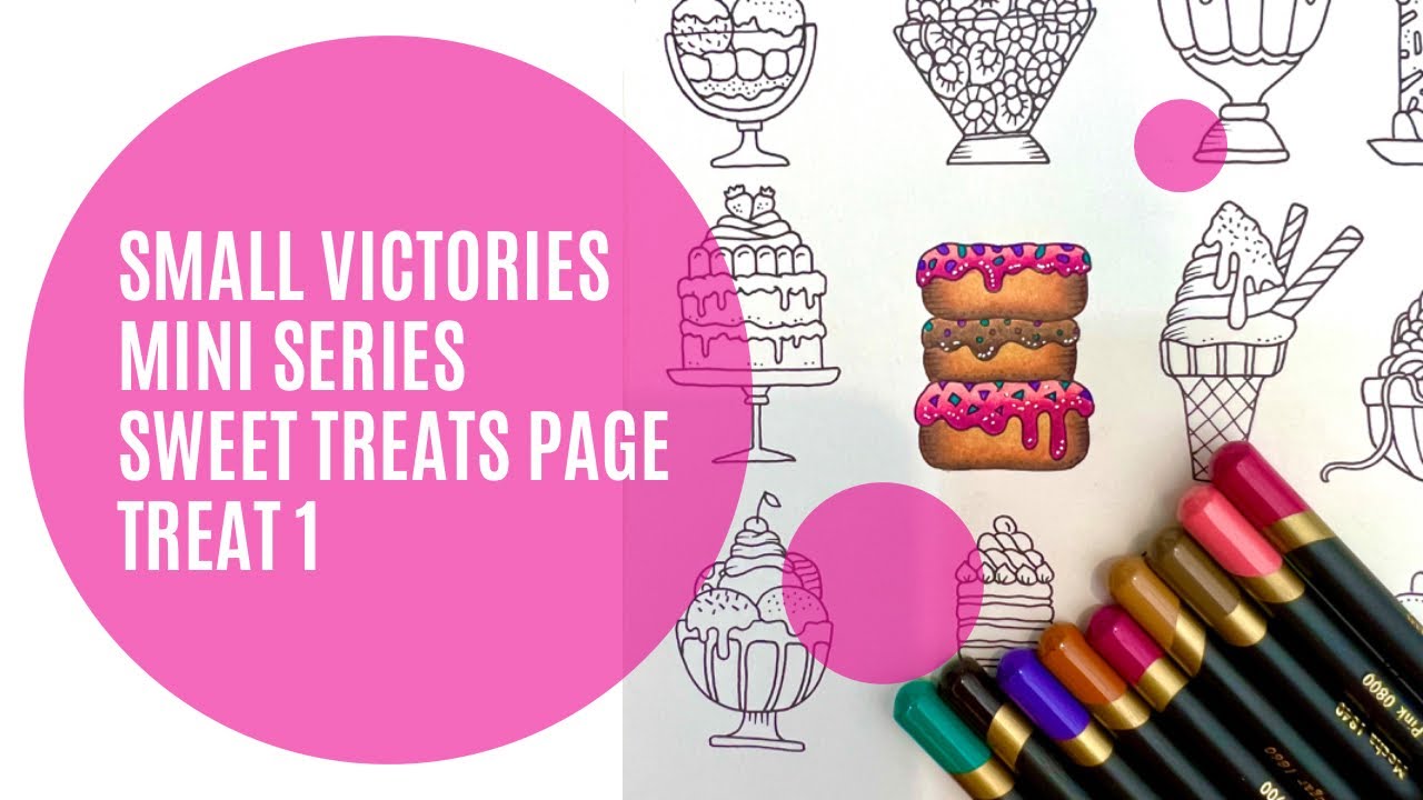Small Victories Mini Series Sweet Treats Page | Treat 1 Donuts | Johanna Basford | Adult Colouring