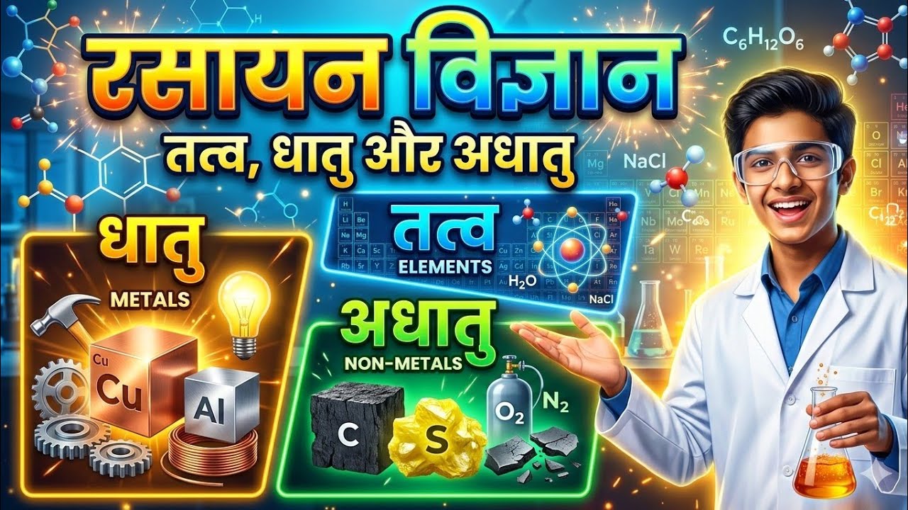 Science 🧪 तत्त्व l धातु , आधातु l का संपूर्ण क्लास आज तक नहीं देखे होंगे आवर्त सारणी सहित 