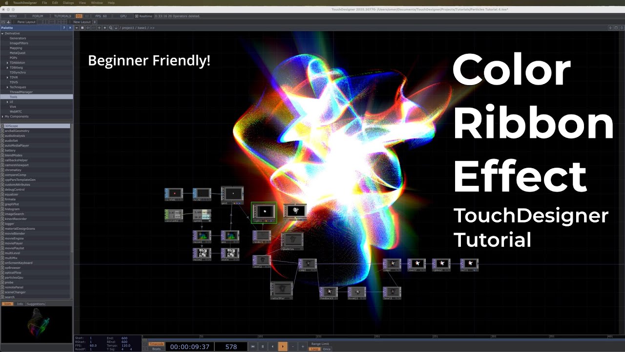 Color Ribbon Effect - TouchDesigner Tutorial (Beginner Friendly!)