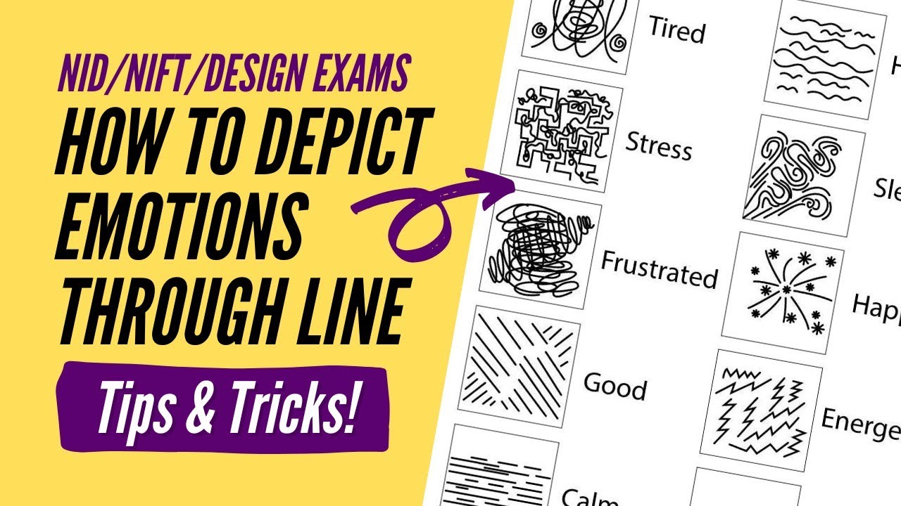 How to depict emotions through Lines? | Problems based on Line Psychology | NIFT/NID Questions