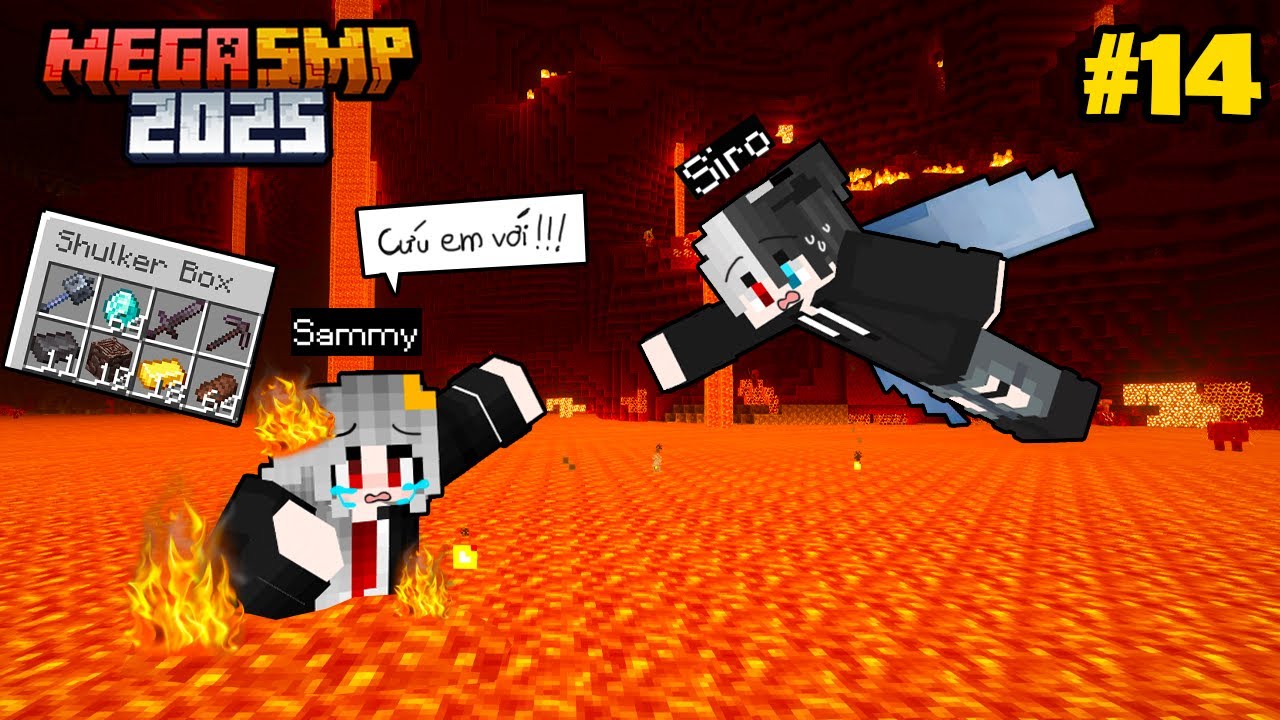 SAMMY RỚT XUỐNG HỒ LAVA KHI LÀM THỬ THÁCH TRONG MEGA SMP MINECRAFT | TẬP 14 SINH TỬ