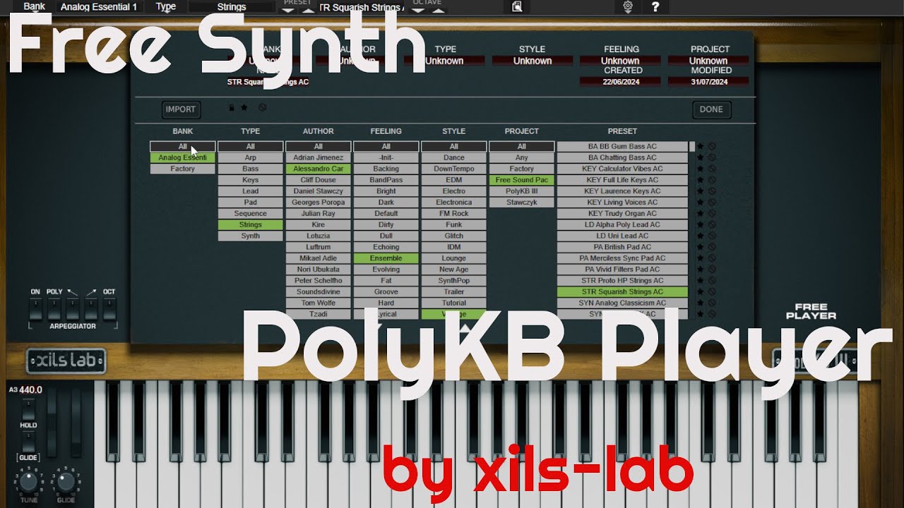 Free Synth Player - PolyKB Player by Xils-Lab (No Talking)