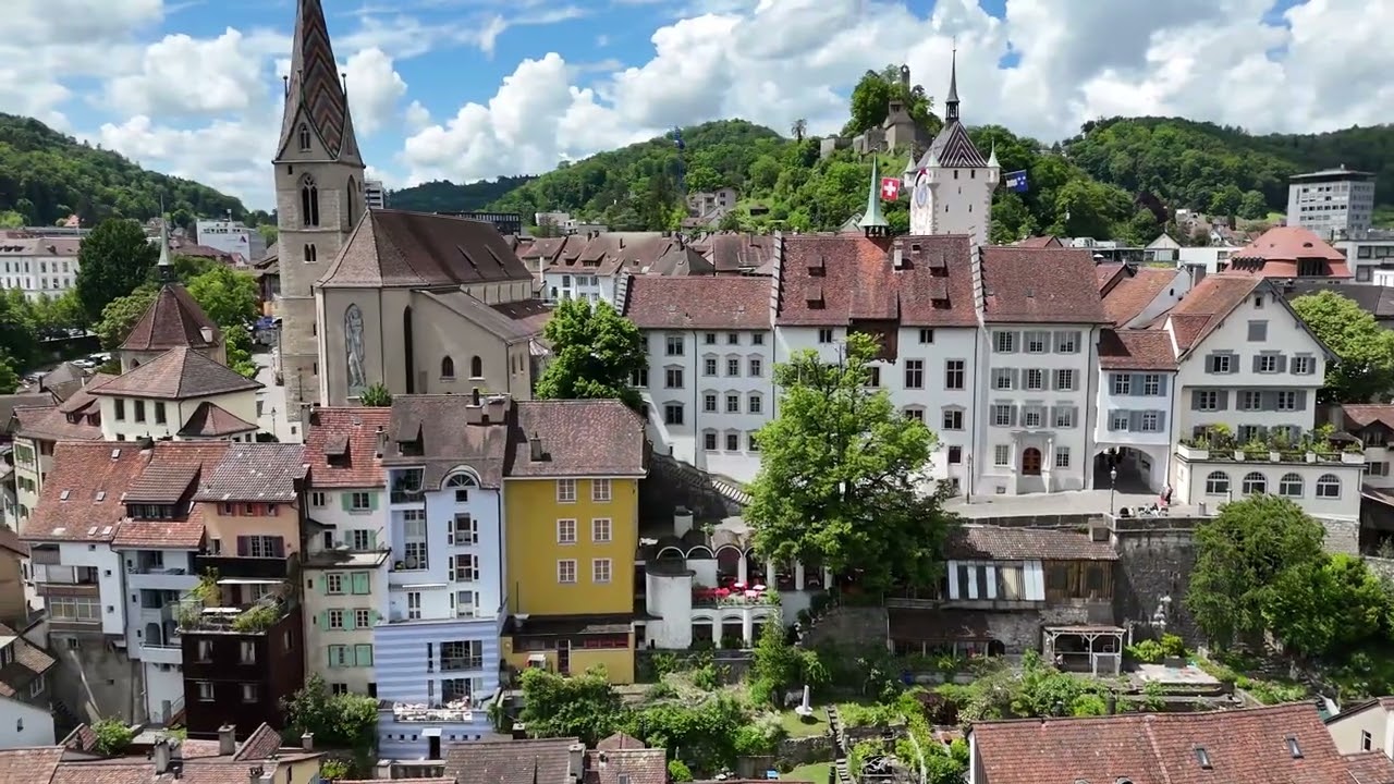 Baden Aargau Drone View 4K