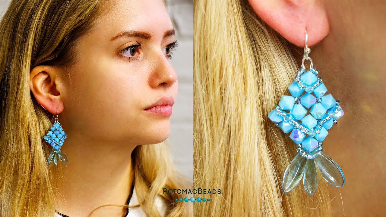 Crystal Lake Earrings - DIY Jewelry Making Tutorial by PotomacBeads