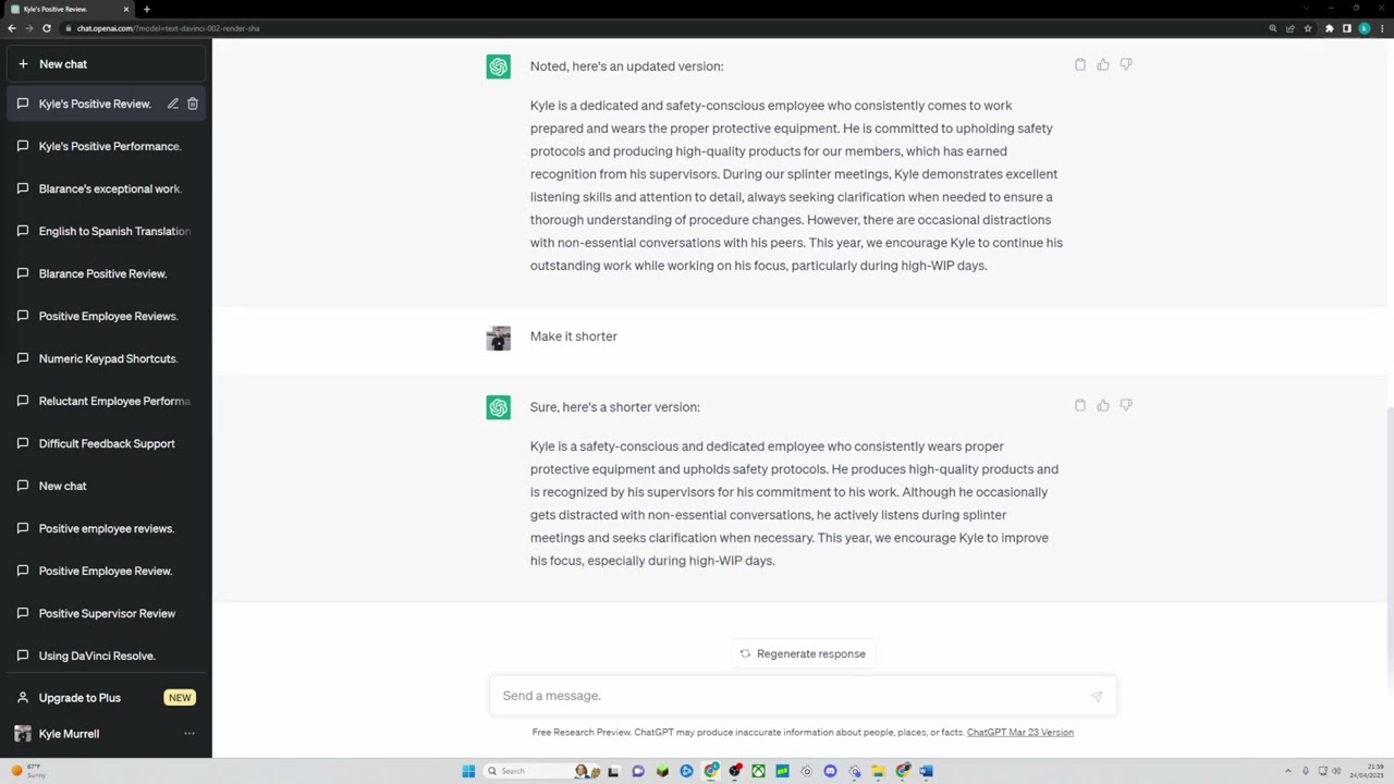 How to use Chat GPT to help write employee reviews 101