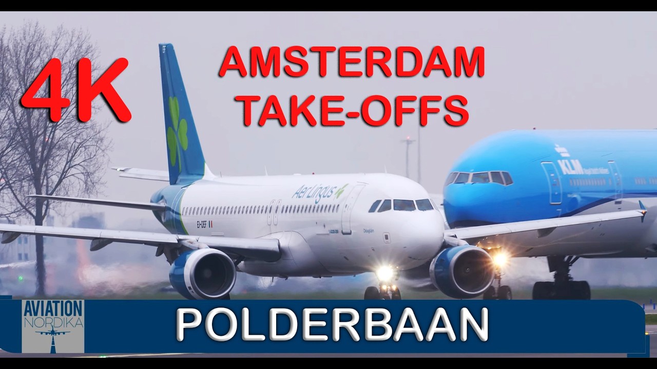 90 MIN Heavy Takeoffs at Amsterdam Schiphol (Polderbaan 36L) ✈️ 4K Plane Spotting Action! - 4K