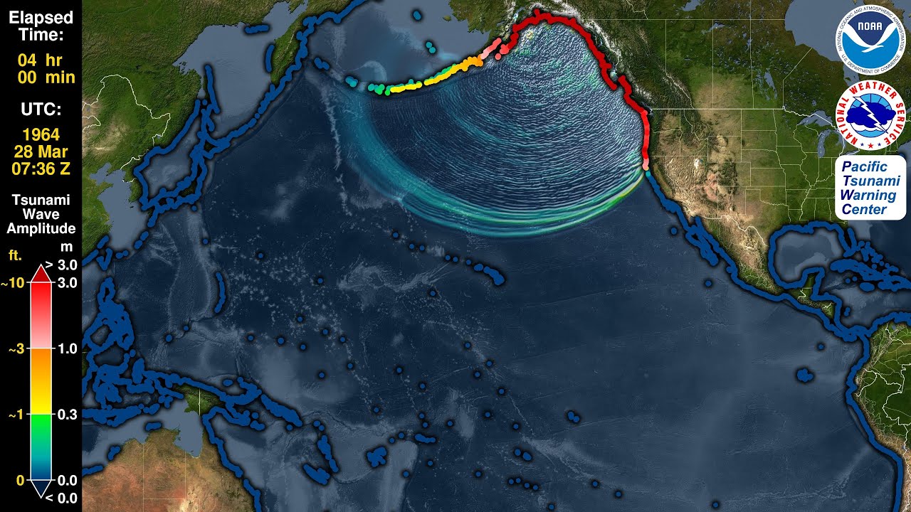 Tsunami Forecast Model Animation: Alaska 1964