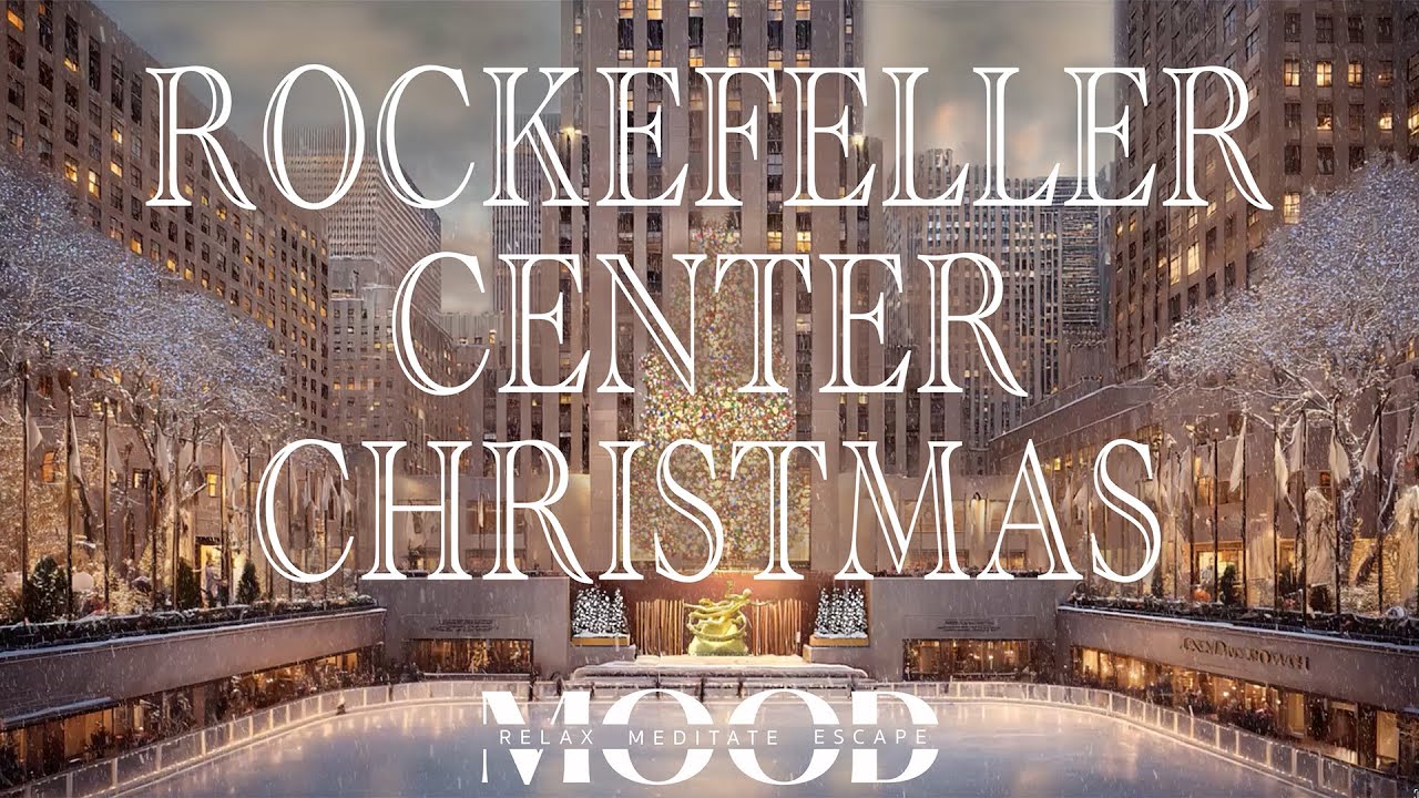 🎄 Rockefeller Christmas Tree & Ice Skating Rink | Classic NYC Holiday Ambience | Vintage Jazz Music
