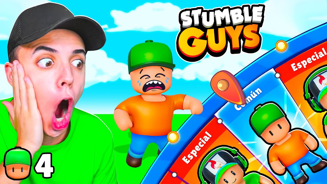 GIR&Eacute; RULETAS en MI CUENTA NUEVA de STUMBLE GUYS!😱 D&Iacute;A 4