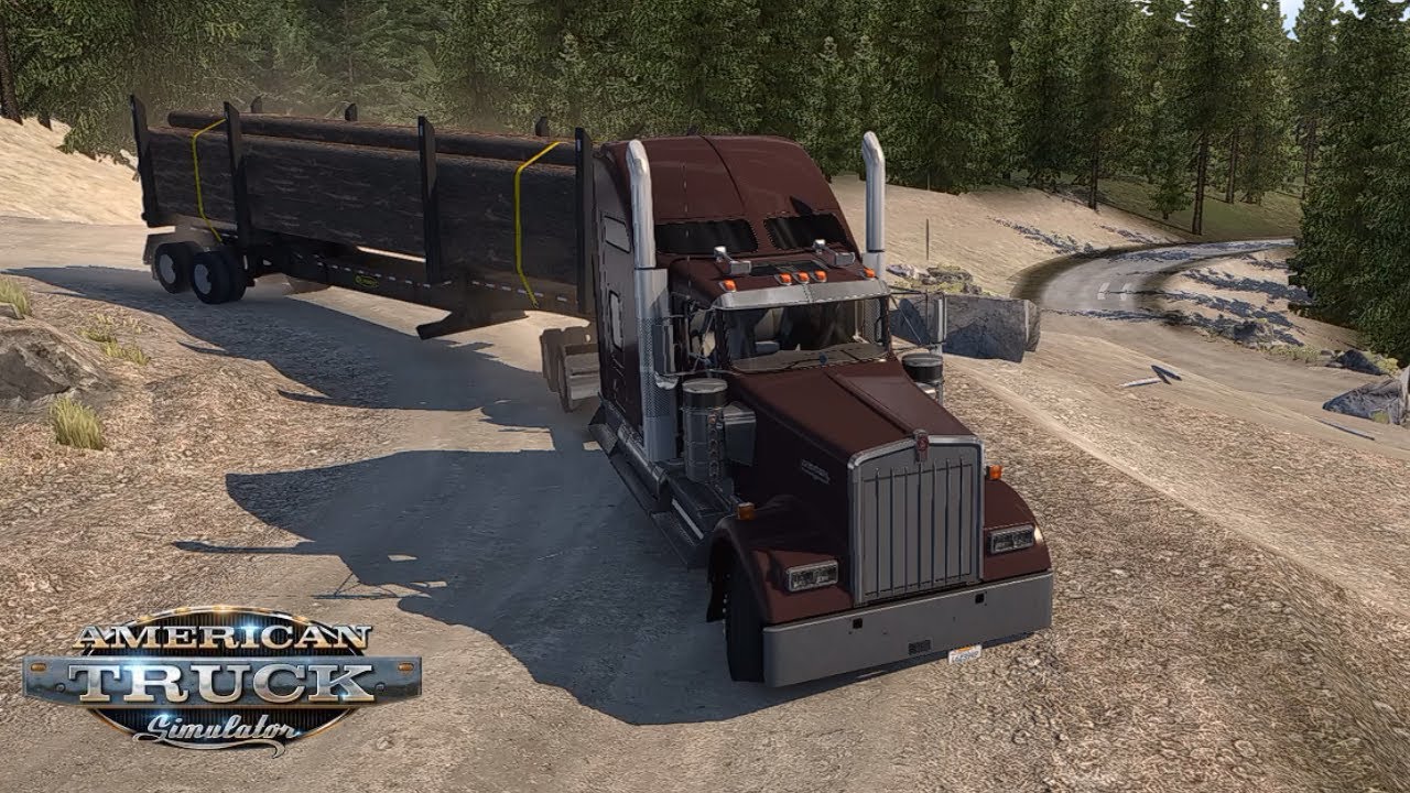 American Truck Simulator - Transporte de troncos (42t) na DLC  Washington no ATs 2