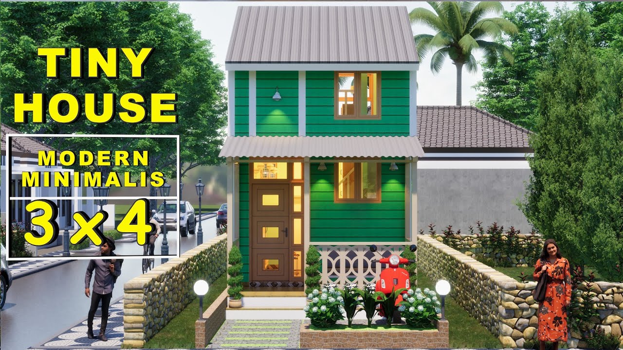 Desain Rumah 3x4 Meter | Tiny House | Optimal | Mezzanine