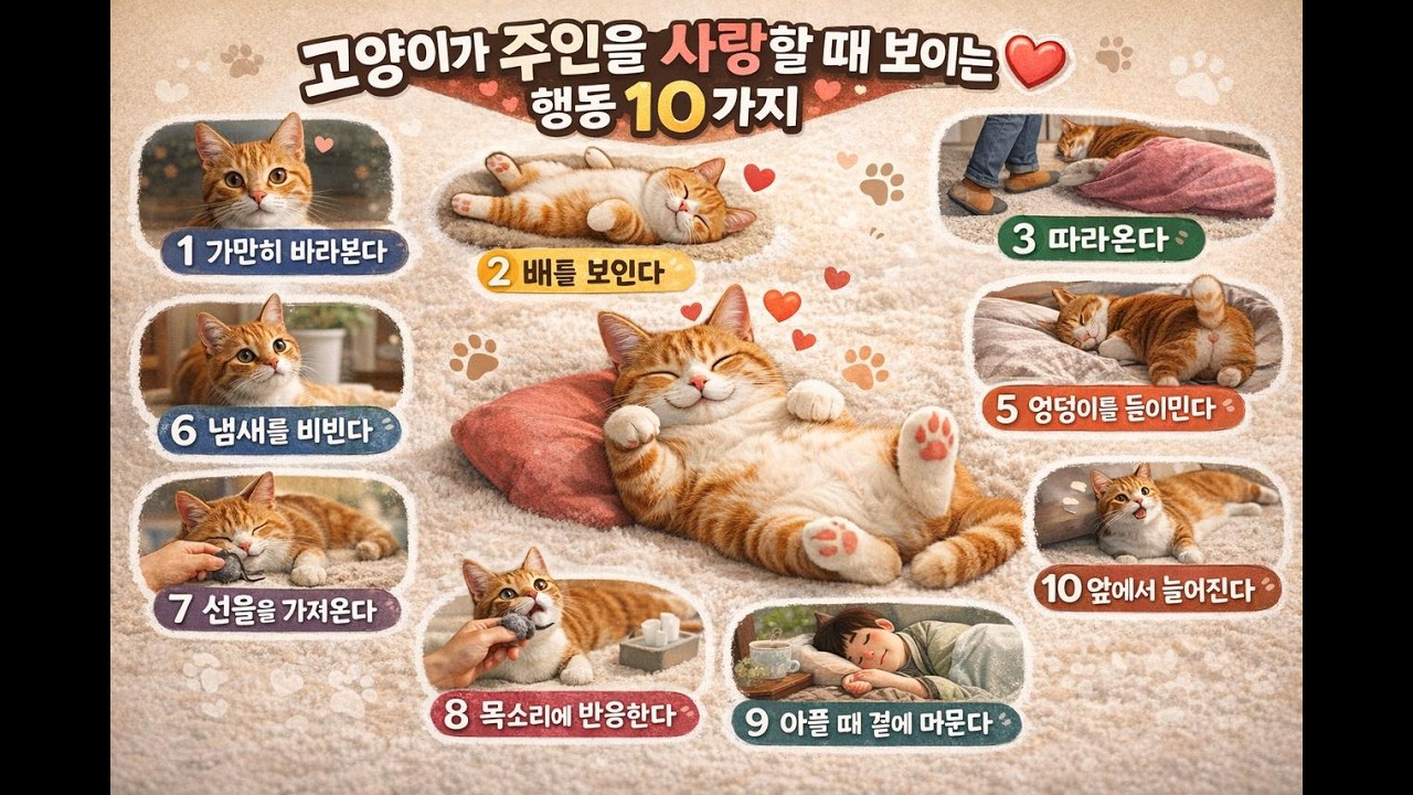 고양이가 주인을 사랑할때 보이는 행동 10가지