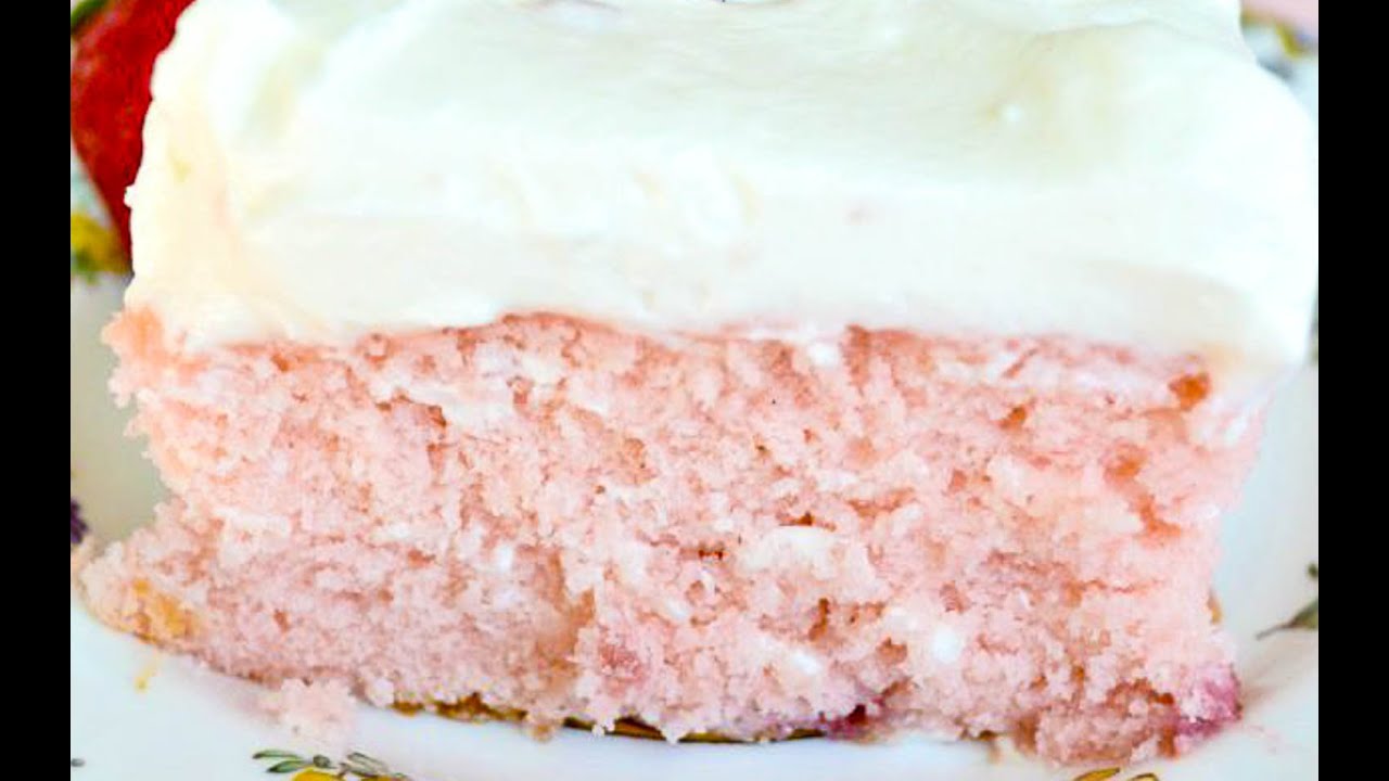 Strawberry Sheet Cake with Lemon Frosting