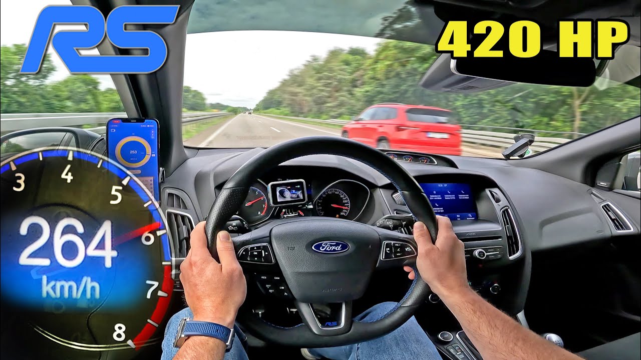 420HP Ford Focus RS 2.3 TURBO on GERMAN AUTOBAHN