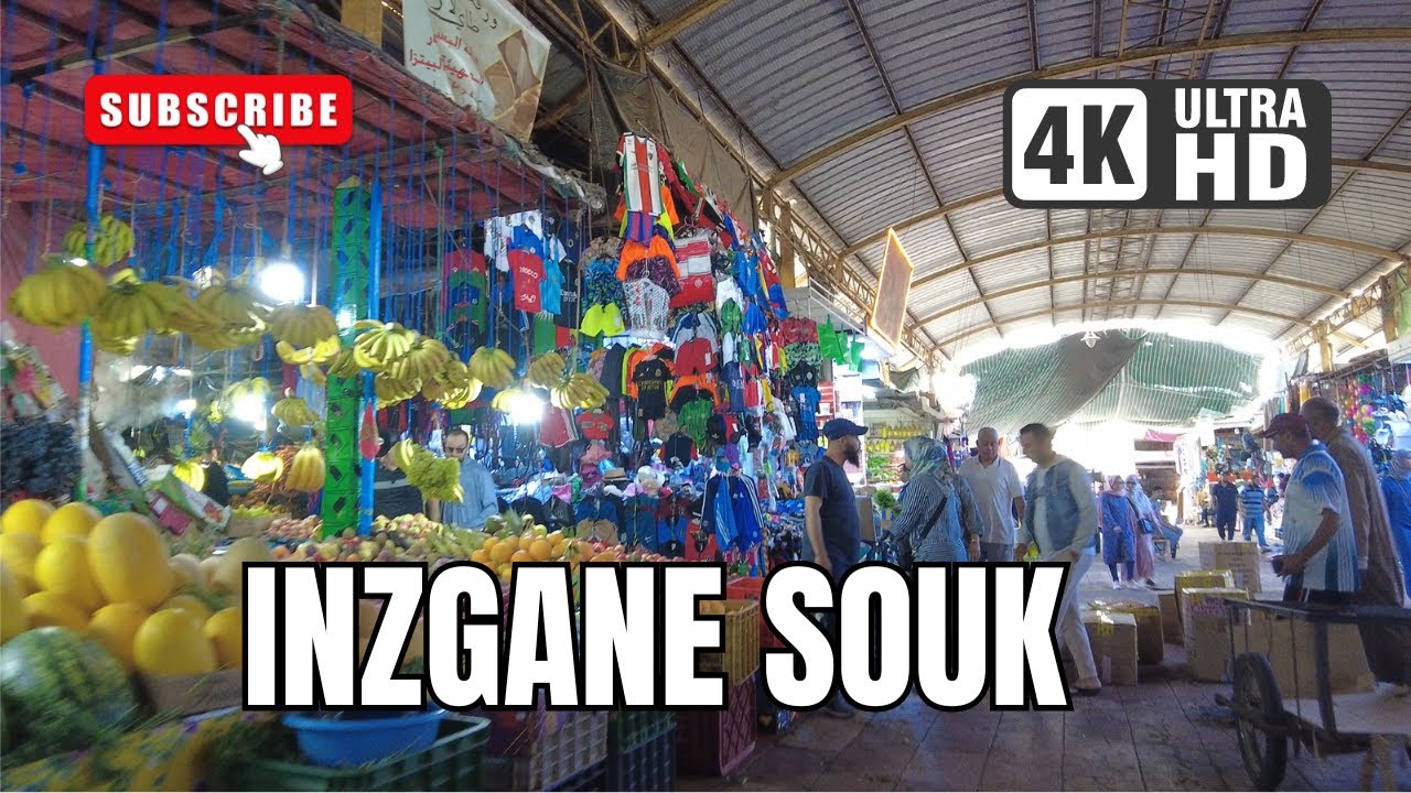 Inezgane Souk Agadir, Morocco Walking Tour【4K, 60fps】 جولة في سوق انزكان