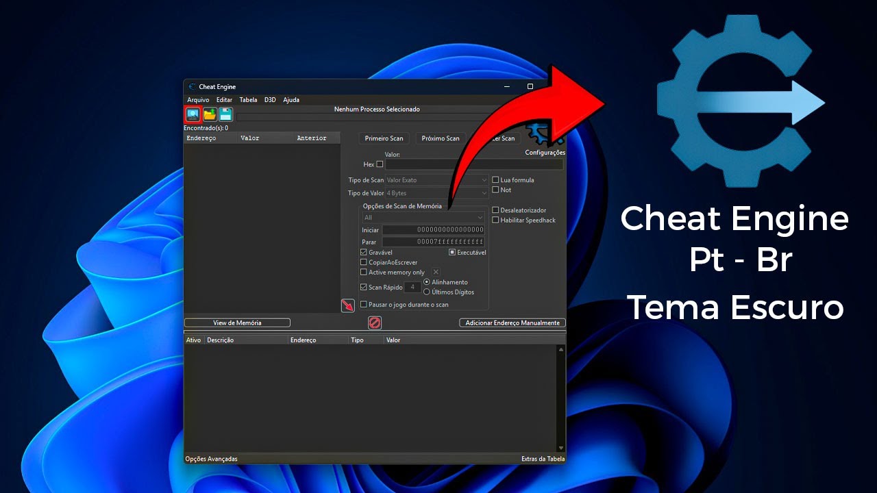 Como Baixar E Instalar O Cheat Engine Em Português + Tema Escuro!