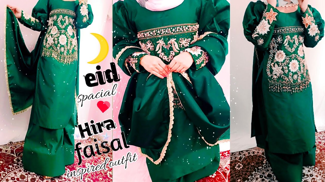 Hira Faisal inspired dress from scratch! हिरा फैसल ड्रेस कटिंग और सिलाई ! Hira faisal inspired dress