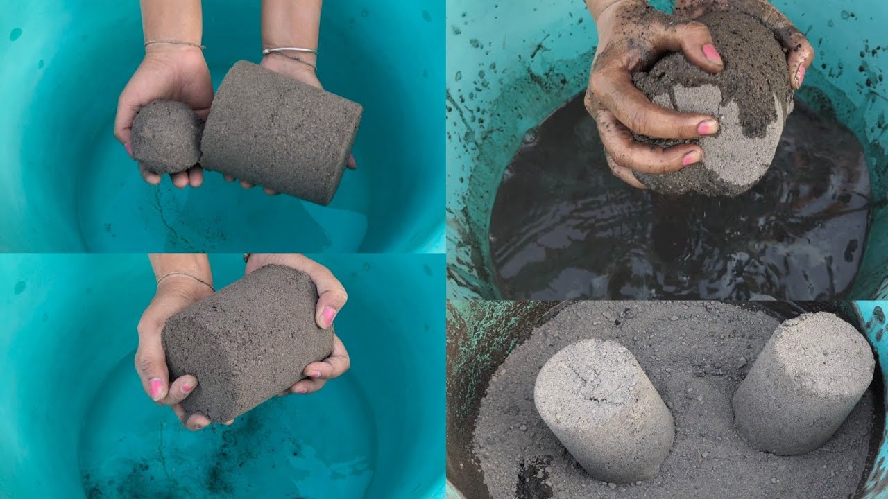 Asmr - Black charcoal with red sand crumble in water 💦💦