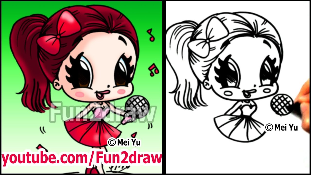 Ariana Grande - How to Draw People - Cartoon Drawing Tutorial | Fun2draw | Online Drawing Classes