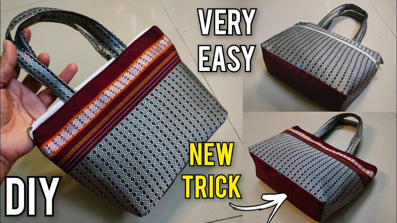 Perfect handbag making at home | bag cutting and stitching| DIY Ladies purse/ coin pouch/ khun purse