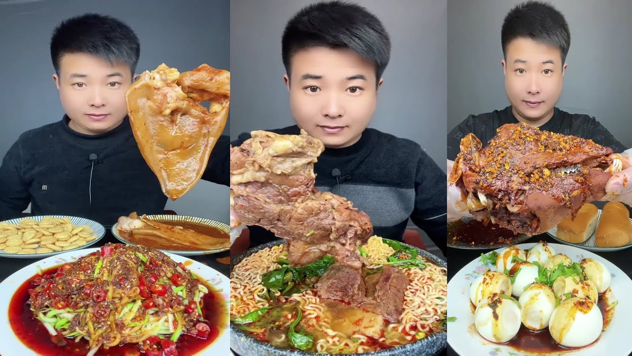 ASMR MUKBANG | SPICY BRAISED PORK BELLY |  EATING SHOW | EATING SHOW | Eat Beef Ribs #food #301