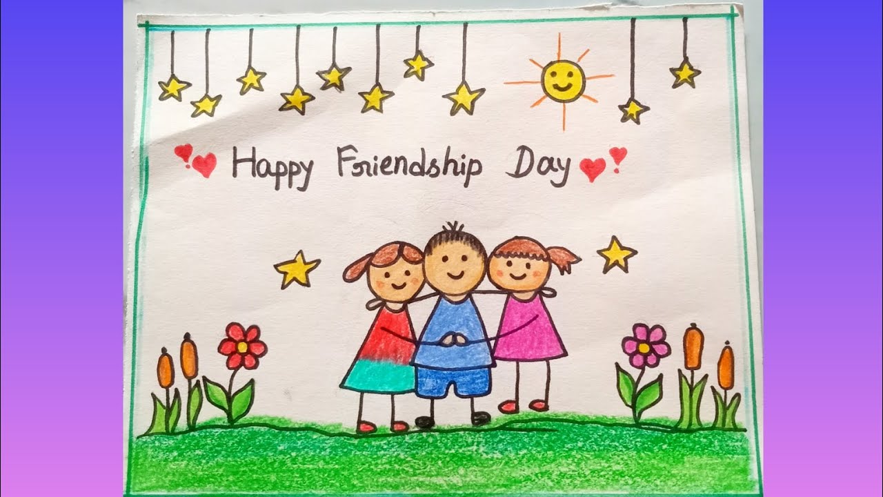 Friendship day drawing/Friendship day poster drawing/Happy friendship day drawing/Friendship day 🥳🌷
