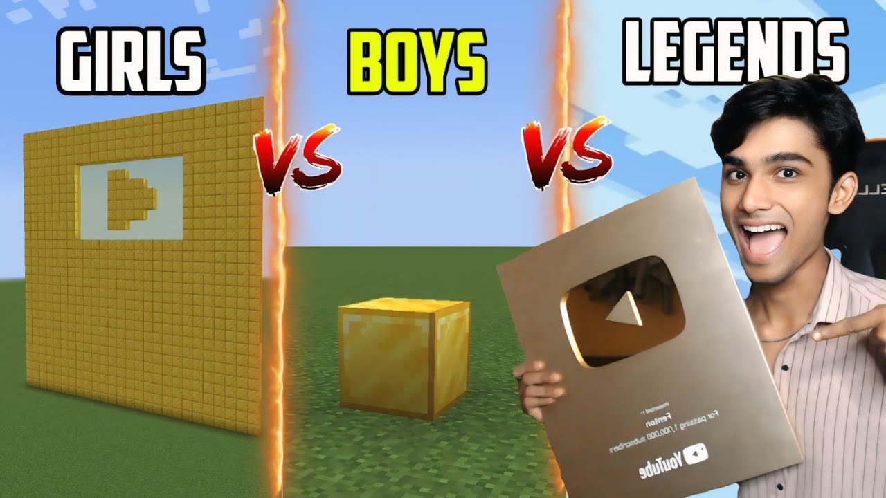 GIRLS VS BOYS VS LEGENDS MINECRAFT BUILD BATTLE