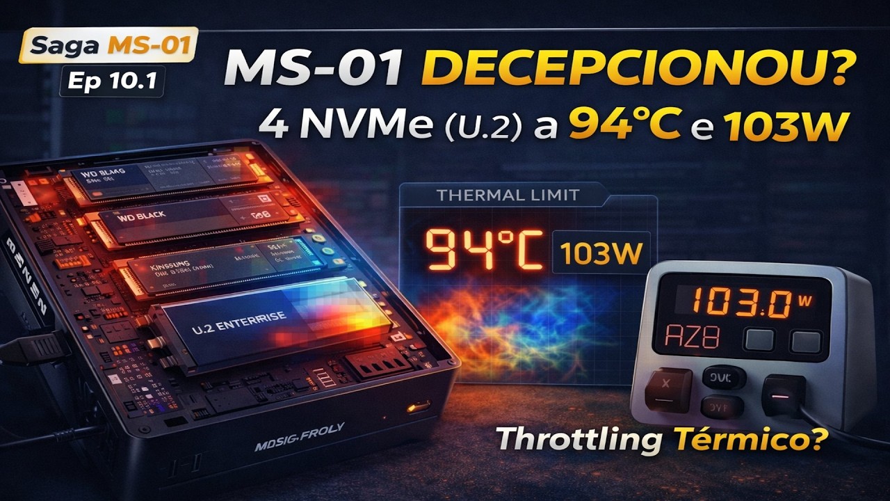 MS-01 Decepcionou? 4 NVMe a 94°C e 103W no Limite (Saga 10.1)
