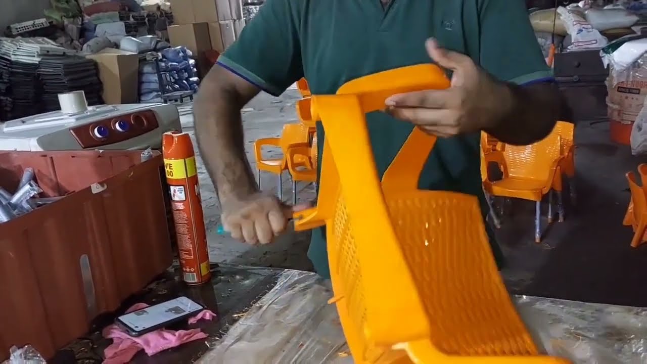 Production Manufacturing process of Plastic Chair With injection moulding machine production process
