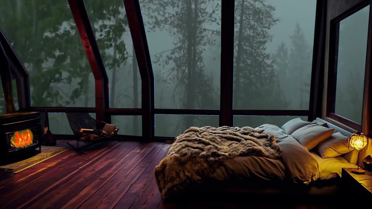 Sleeping Deeply Under the Cover of Heavy Rain & Powerful Thunder on the Old Metal Roof at Night