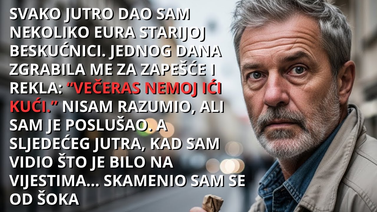 Svaki dan sam pomagao beskućnici — jednog dana me uhvatila za ruku i rekla:“Ne idi kući. Vjeruj mi!”