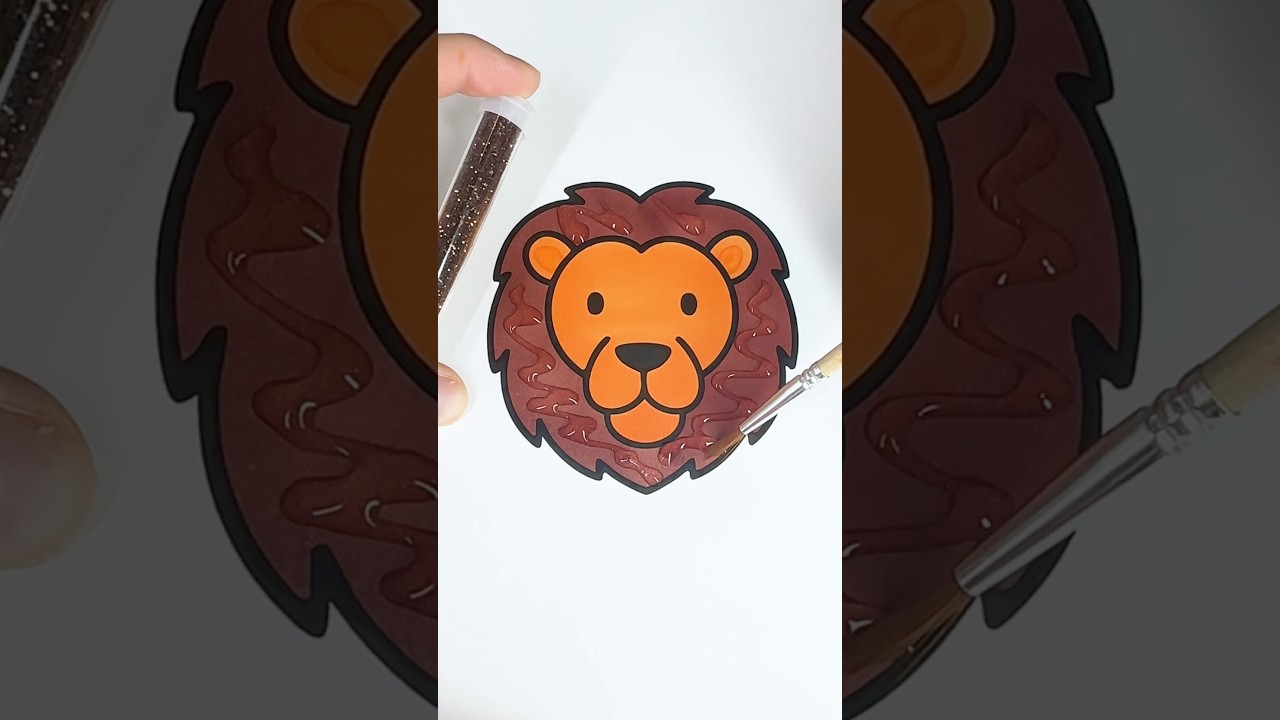 ✨🦁✨#glitter #glitterart #colorfulcreativekids #lion #animal #jungle #color