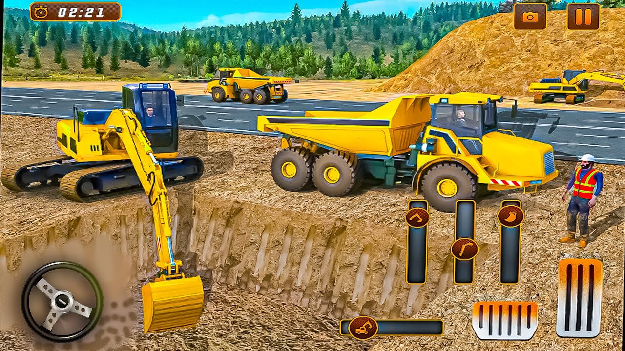 🚨Road Construction Simulator Gameplay – Heavy Machinery Road Building