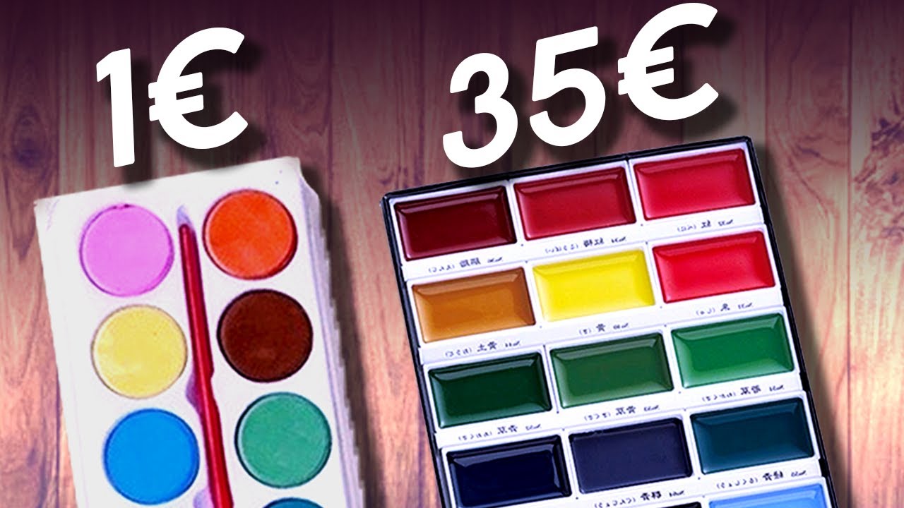 Acuarelas de 1€ vs PRO ¿Merecen la pena?