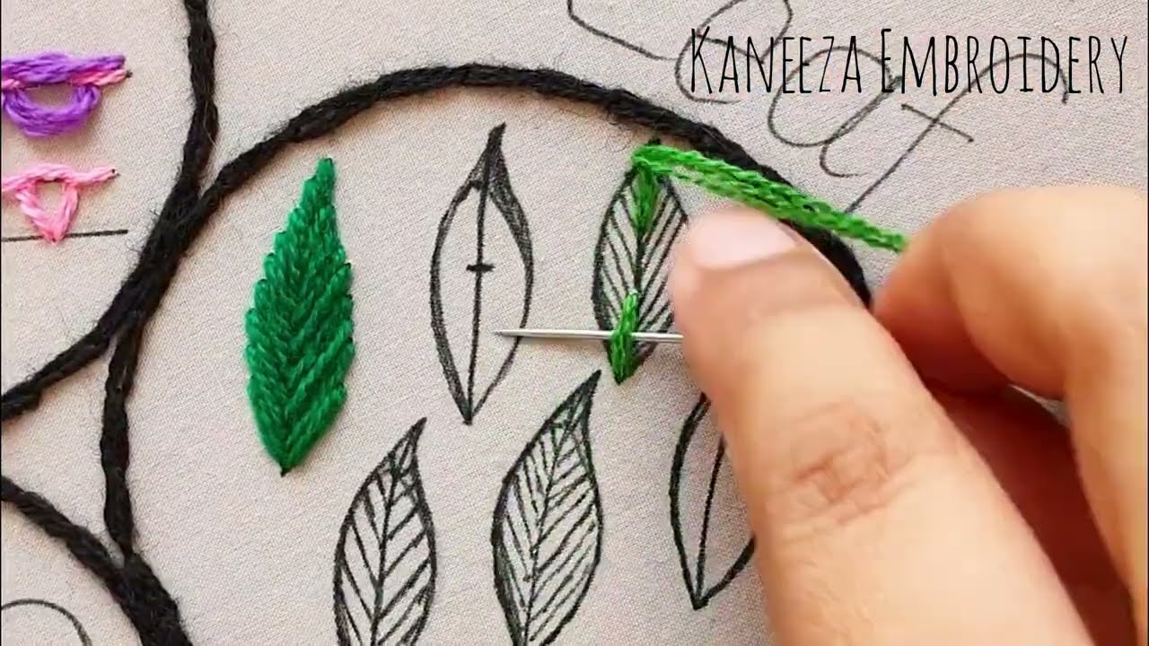 6 types of leaf filling ideas/how to embroider leaf