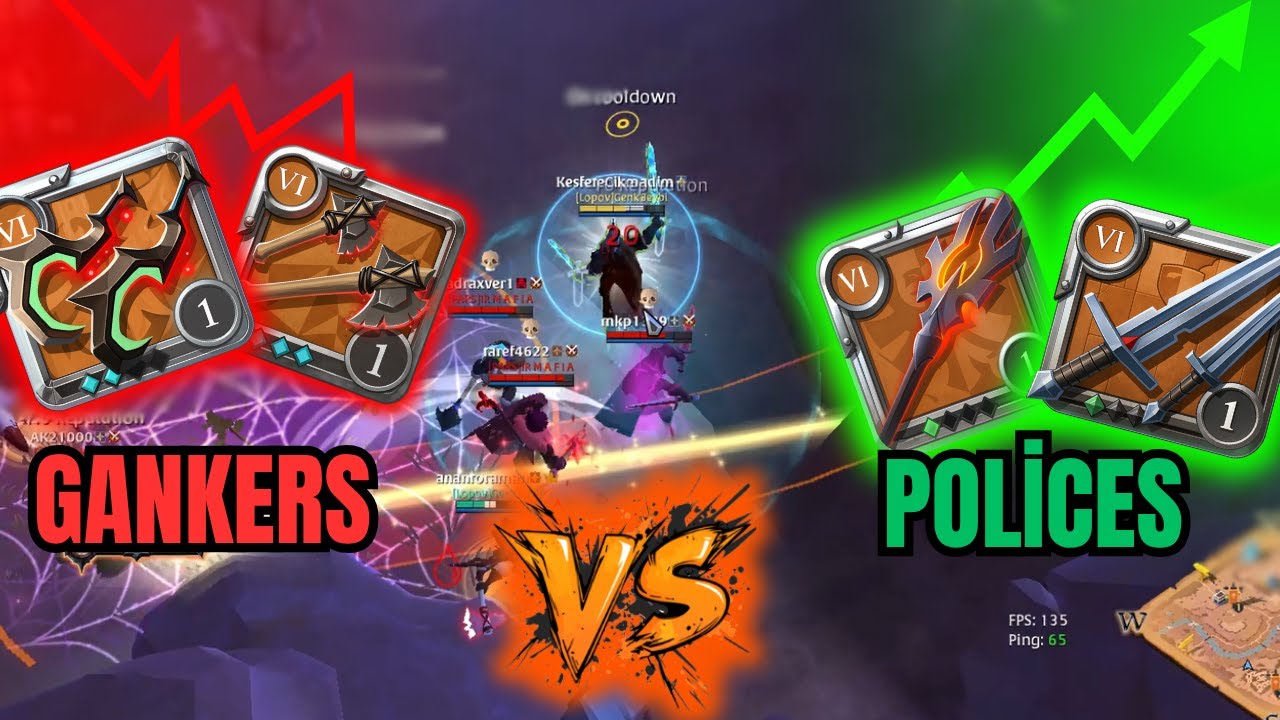 Red Zone Polices vs Gankers l Albion Online l Dual Sword PvP
