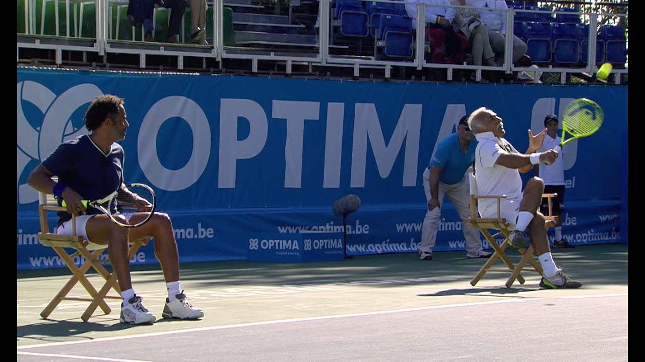 Exclusive tennis match: crazy doubles with Bahrami, Noah, Leconte and Cash