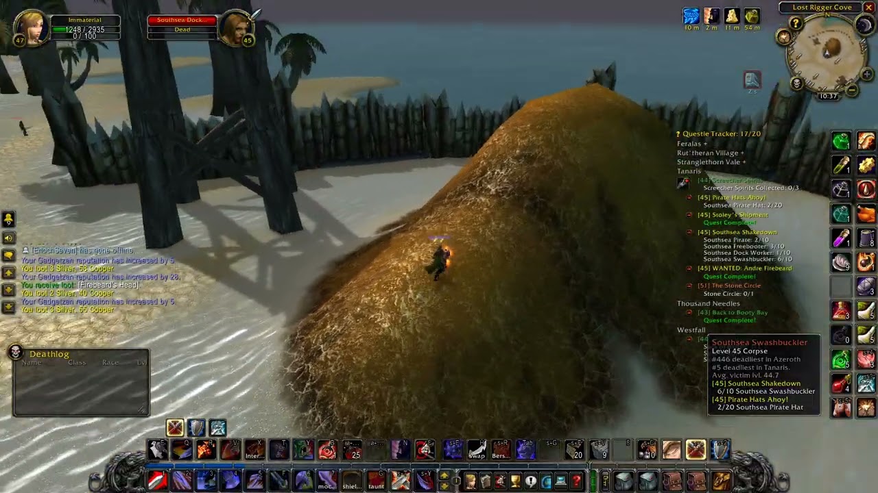 WoW Classic Hardcore - 47 Warrior Lost Rigger Cove Tanaris