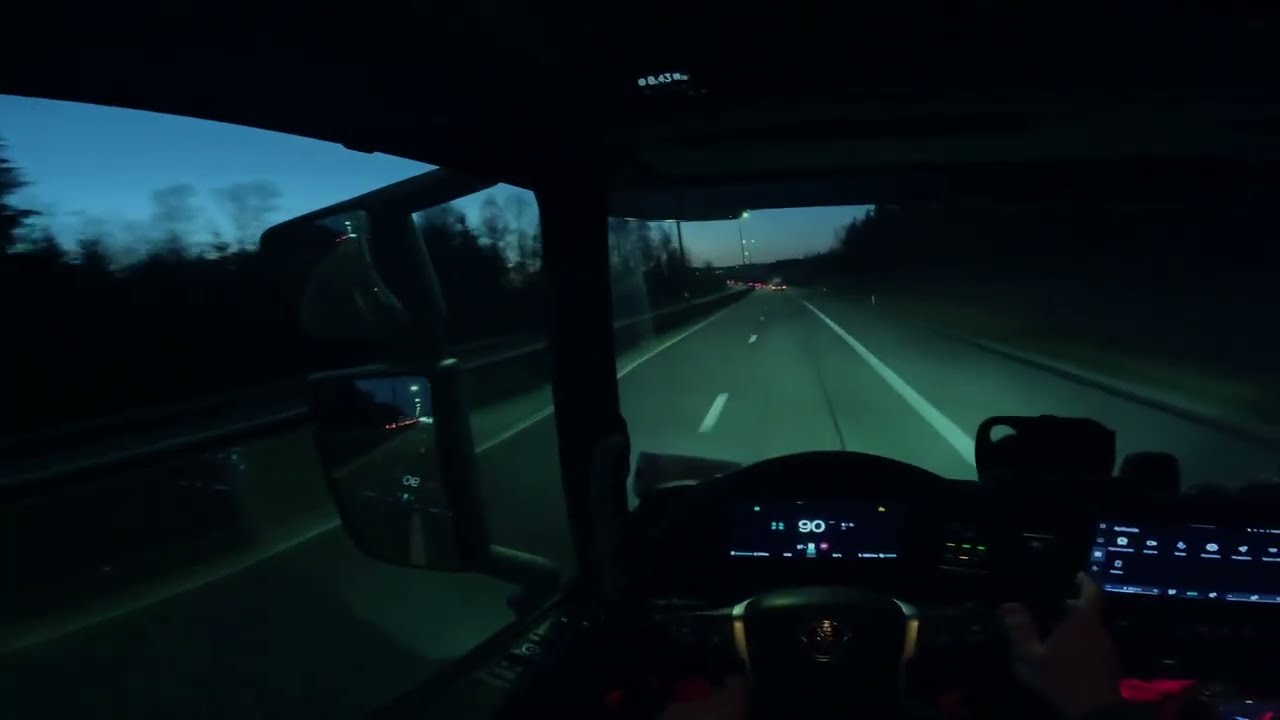 Belgium Nightfall Truck Drive 4K