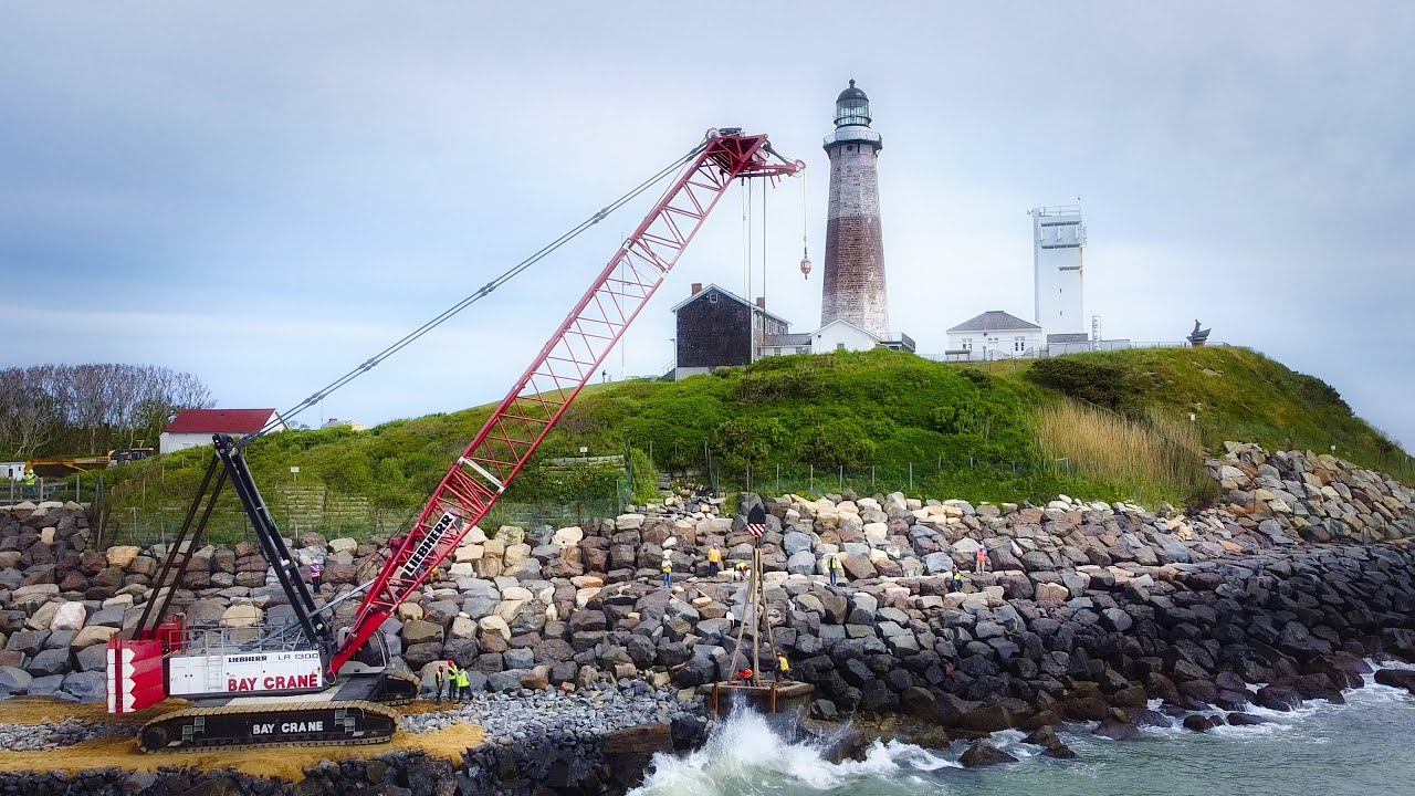 100,000 Lbs. WWII Bunker Lifted after 45 years at Montauk Point Lighthouse