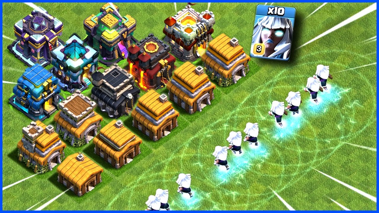 10x Electro Titan Vs every TH/ How far Titan Army can go? / clash of clans